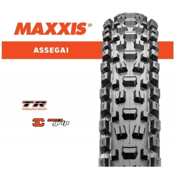 Външна гума Maxxis Assegai 29" x 2,50 3C / MaxxGrip / DH Casing / TR / WT