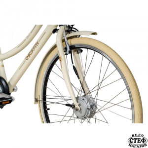 28 инча е-велосипед градски дамски CHRISSON EH1 със 7 скорости Shimano Nexus бежов