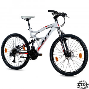 26 инча планински велосипед KCP ATTACK унисекс с 21G SHIMANO бяло черно