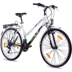 Градски велосипед KCP Terrion, трекинг велосипед, 26 инча, 18 скорости, Shimano, черно и бяло