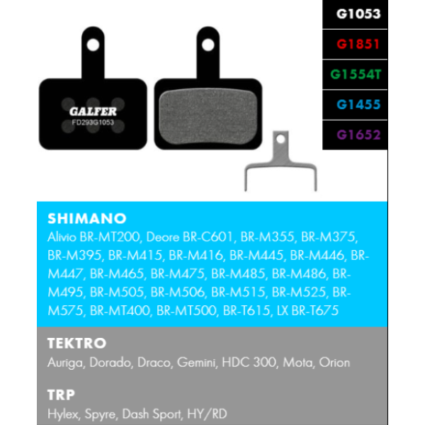 GALFER BIKE FD293G1053 PERFORMANCE Спирачни накладки | SHIMANO / TEKTRO / TRP