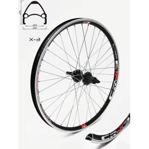 Задна капла CROSSER X-3 26" 36H с главина диск/ шлици JYD762 QR