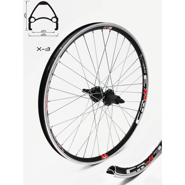 Задна капла CROSSER X-3 26" 36H с главина диск/ шлици JYD762 QR
