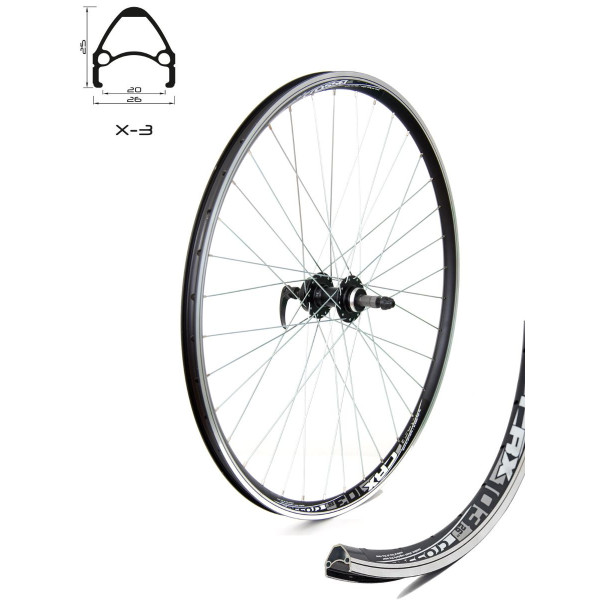 Задна капла CROSSER X-3 28" 36H с главина 242 QR на резба