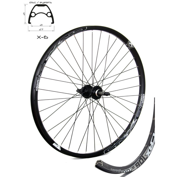 Задна капла CROSSER X-6 28" 36H с главина 242 QR айлети на резба